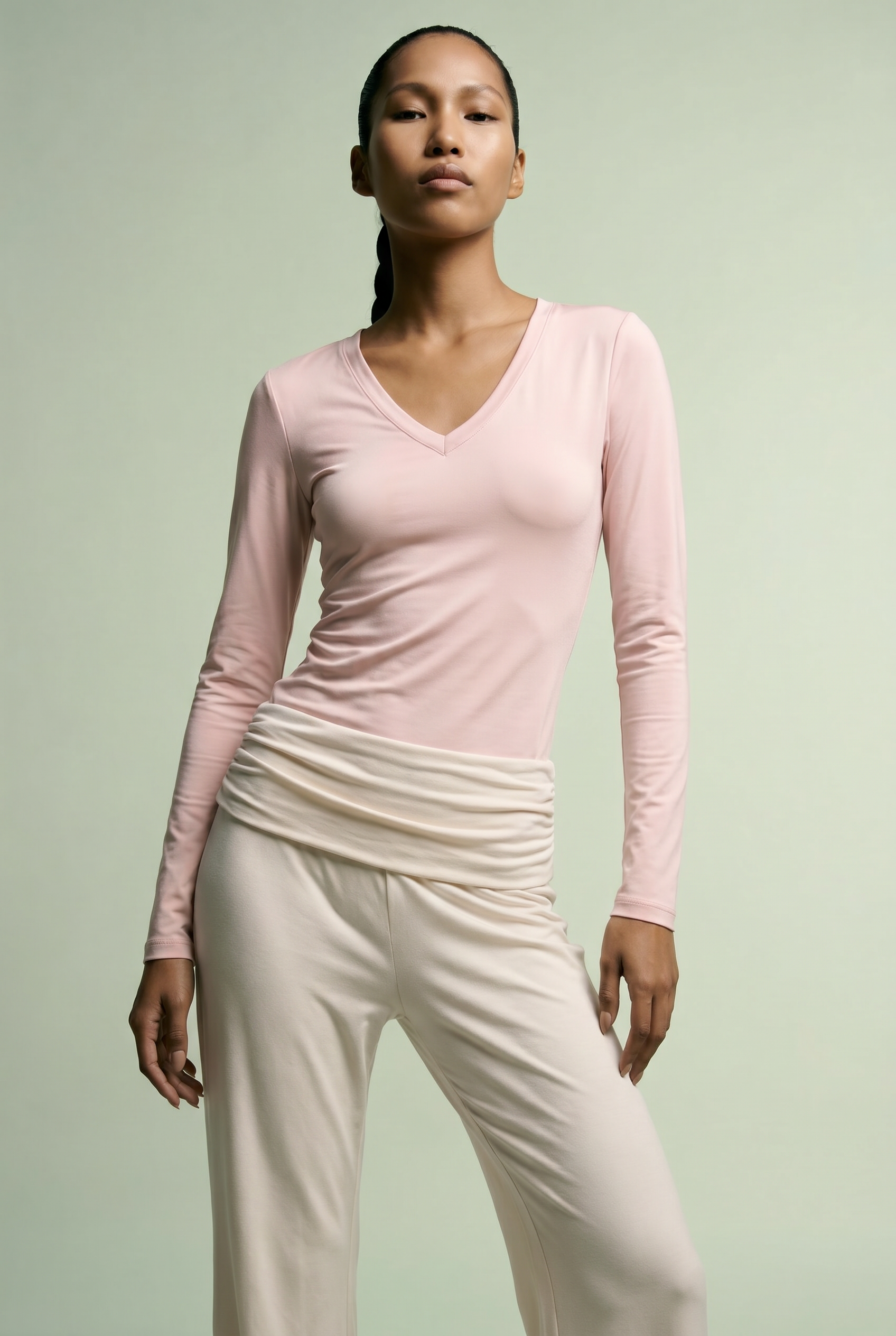 Super Soft LS V-Neck Light Pink