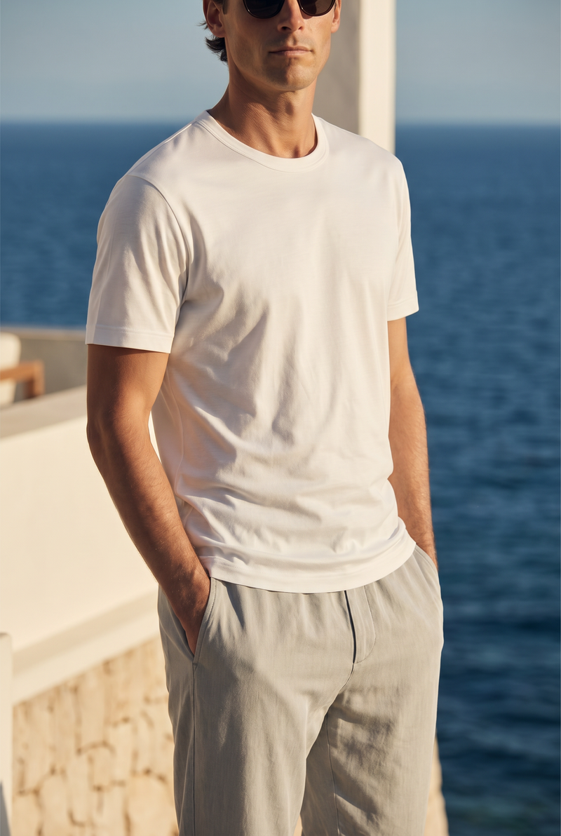 Samy Soft Regular Tee Navy White