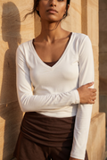 Super Soft LS V-Neck White