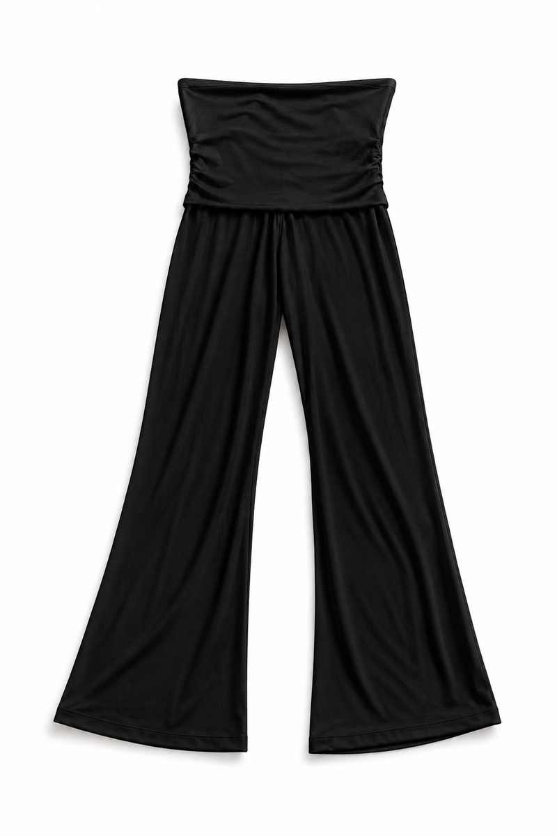 Ultra Soft Fold-Over HW Pant Black