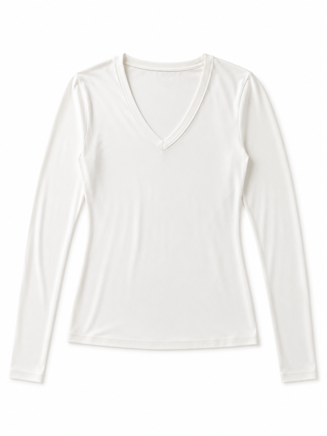 Super Soft LS V-Neck White