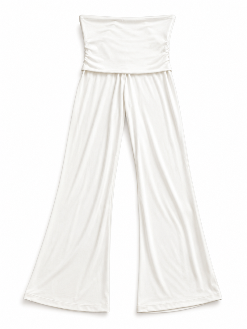 Ultra Soft Fold-Over HW Pant White