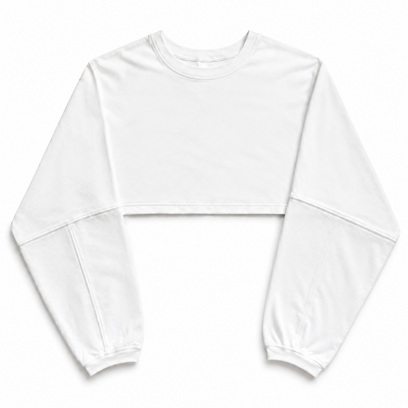 Fave LS Cropped Blouse White