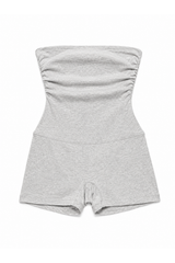 Fold-Over Cotton Shorts Grey