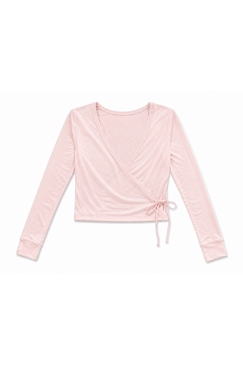 Fey Wrap LS Blouse Light Pink