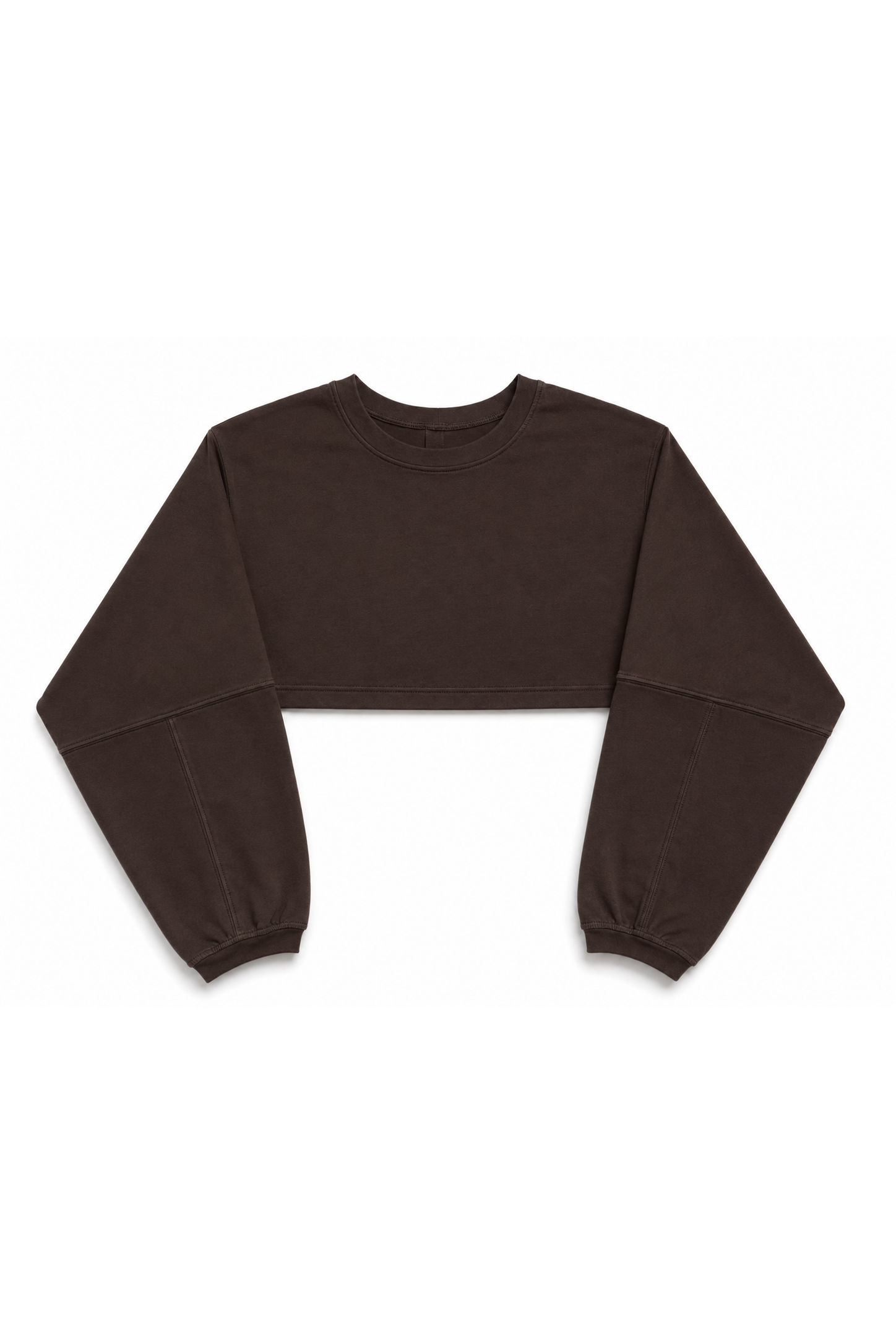 Fave LS Cropped Blouse Dark Brown